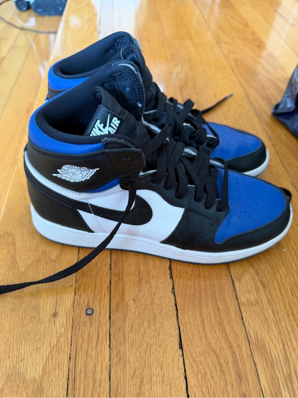 Nike men’s Air Jordan 1 Mid Black White Royal Blue